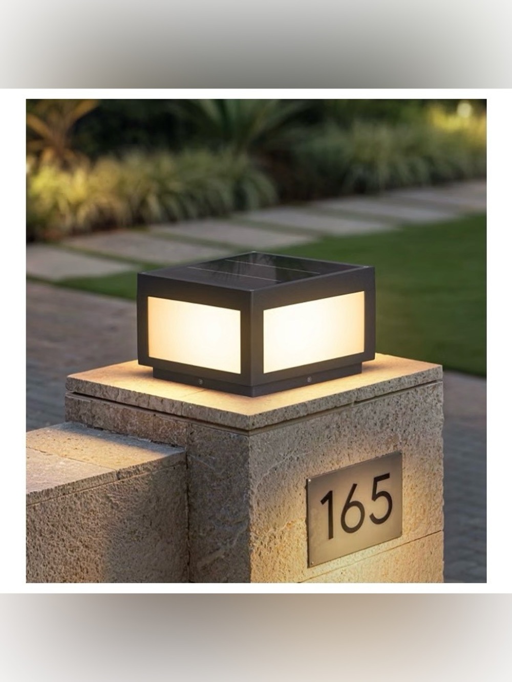 10" Solar Post Lights, 3000K Pillar Light Outdoor, Square Column Light, NEW